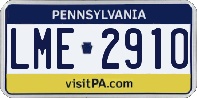 PA license plate LME2910