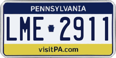 PA license plate LME2911