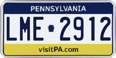 PA license plate LME2912