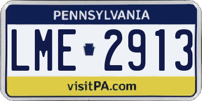 PA license plate LME2913
