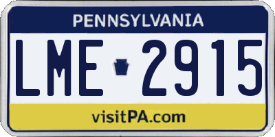 PA license plate LME2915