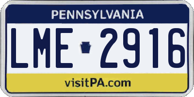 PA license plate LME2916