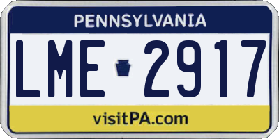 PA license plate LME2917