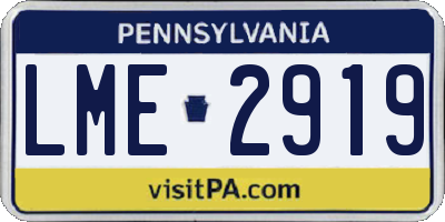 PA license plate LME2919