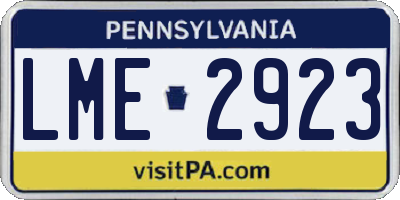 PA license plate LME2923