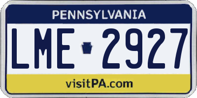 PA license plate LME2927