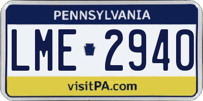 PA license plate LME2940