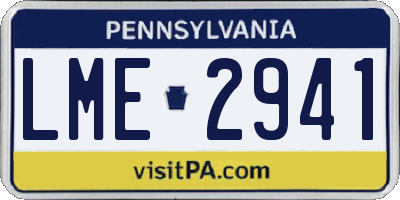 PA license plate LME2941