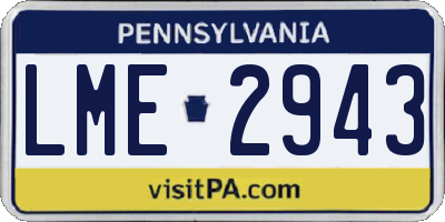PA license plate LME2943