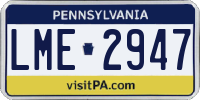 PA license plate LME2947