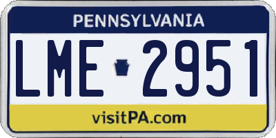 PA license plate LME2951