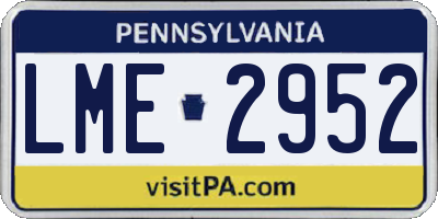 PA license plate LME2952