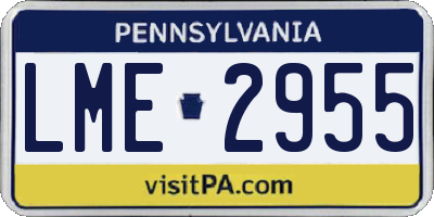 PA license plate LME2955