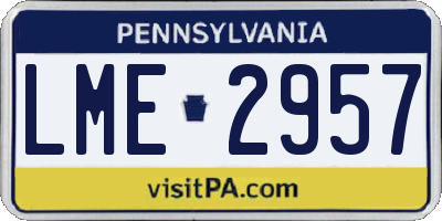 PA license plate LME2957
