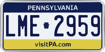 PA license plate LME2959