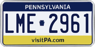 PA license plate LME2961