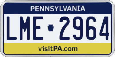 PA license plate LME2964