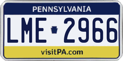 PA license plate LME2966