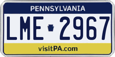 PA license plate LME2967