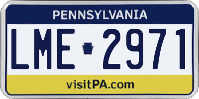 PA license plate LME2971