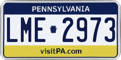PA license plate LME2973