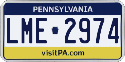 PA license plate LME2974