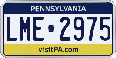 PA license plate LME2975