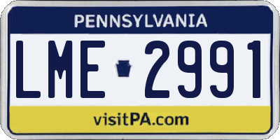 PA license plate LME2991
