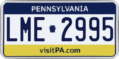 PA license plate LME2995