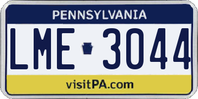 PA license plate LME3044