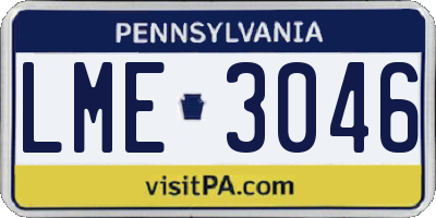 PA license plate LME3046