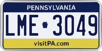 PA license plate LME3049