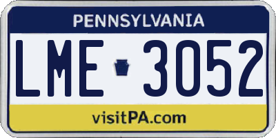 PA license plate LME3052
