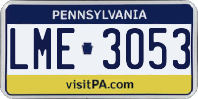 PA license plate LME3053