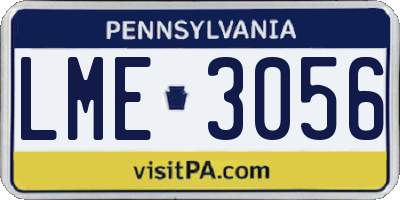 PA license plate LME3056