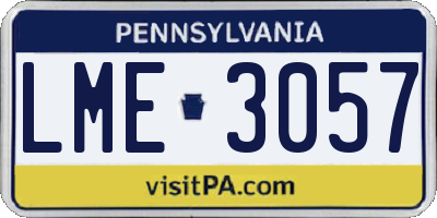 PA license plate LME3057
