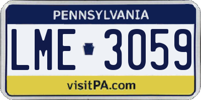 PA license plate LME3059
