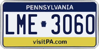 PA license plate LME3060