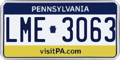 PA license plate LME3063