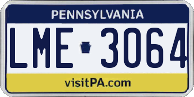 PA license plate LME3064