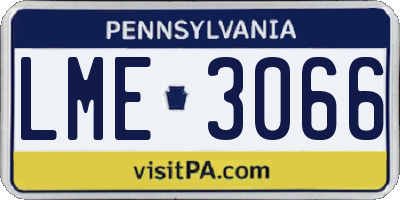 PA license plate LME3066