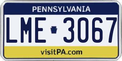PA license plate LME3067