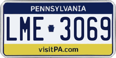 PA license plate LME3069