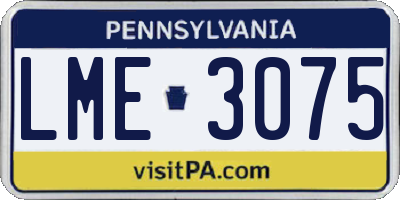 PA license plate LME3075