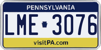 PA license plate LME3076