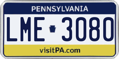 PA license plate LME3080