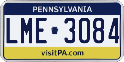 PA license plate LME3084