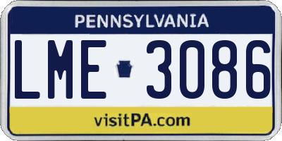 PA license plate LME3086