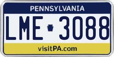 PA license plate LME3088