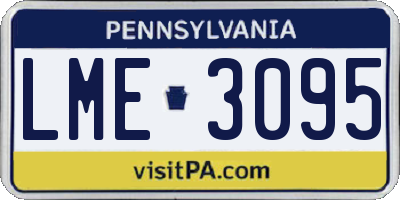 PA license plate LME3095